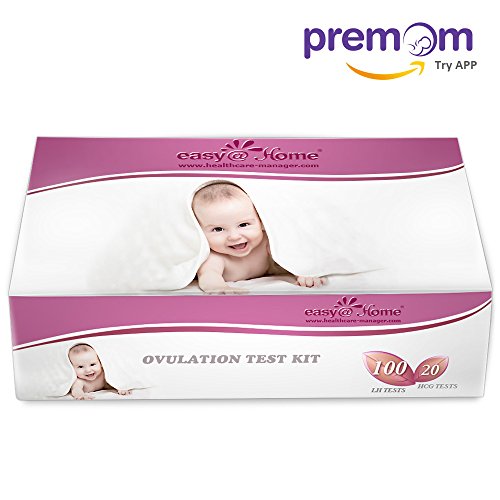 EasyHome 100 Ovulation Test and 20 Pregnancy Test Strips, Ovulation Test Kit Powered by Premom