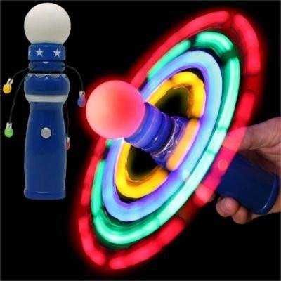 Hand Held LED Light Up Galaxy Spinner Flashing LED Lights Spinning Wand Autism 