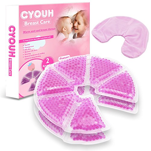 Breast Therapy Breast Gel Bead Ice Pack(2 Pack),Hot or Cold use for