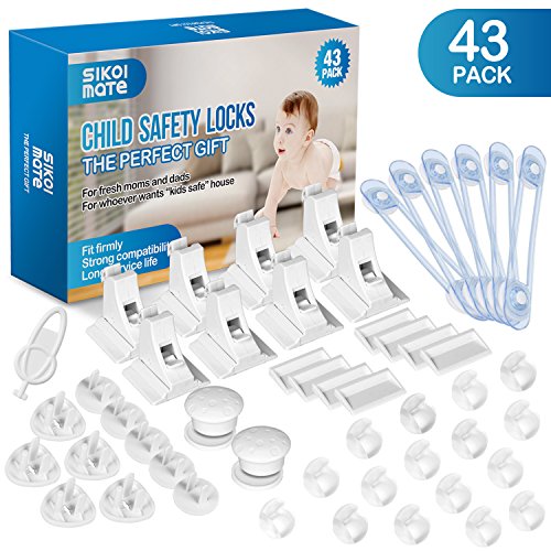 Baby Proofing 43 Pcs Cabinet Locks Child Safety 8 Magnetic