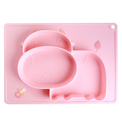 iSolem Baby Silicone Placemat, NonSlip Toddlers Food Feeding Mat for Children, Kids, Infant