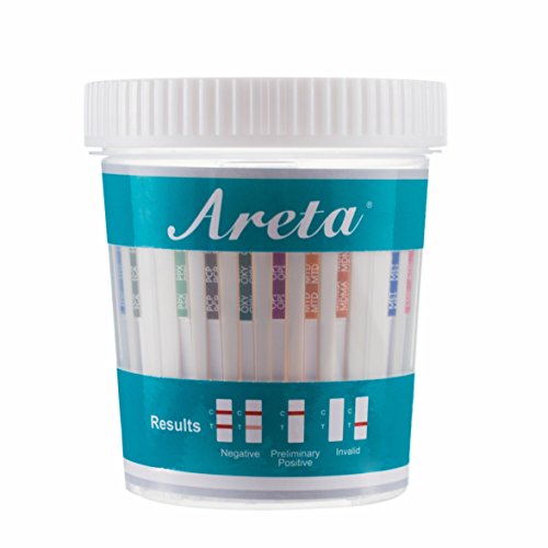 5 Pack Areta 14 Panel Drug Test Cup Kit With Temperature Strip, Instant