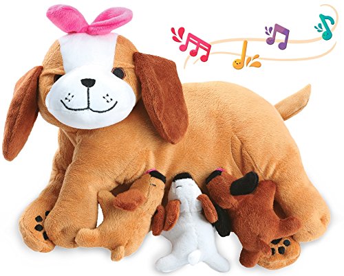 stuffed dog with puppies