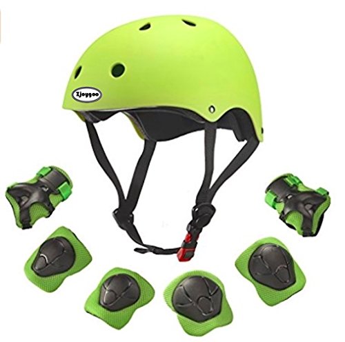 Kids Outdoor Sport Protective Gear Set with Helmet Knee Elbow Wrist ...