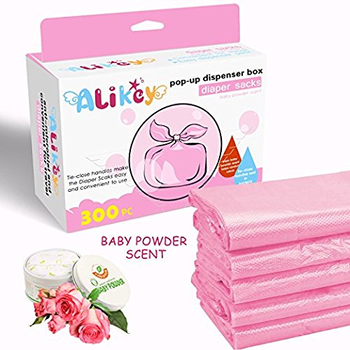 300 Count Baby Disposable Diaper Sacks Bags,100 Biodegradable Diaper