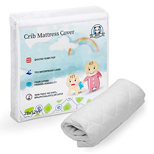 Waterproof and Breathable Bamboo Baby Mattress Pad Fits ALL Standard Crib Sizes Organic Crib Mattress Cover Pad
