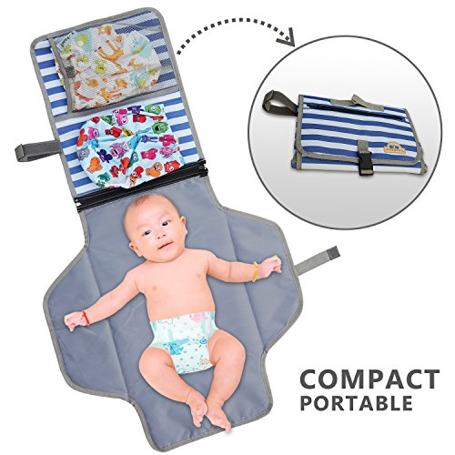 BlueSnail Portable Waterproof Changing Pad, Diaper Clutch, Travel