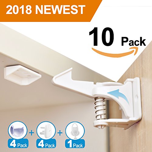 10 Pack Cabinet Locks Child Safety Baby Proofing Cabinet And