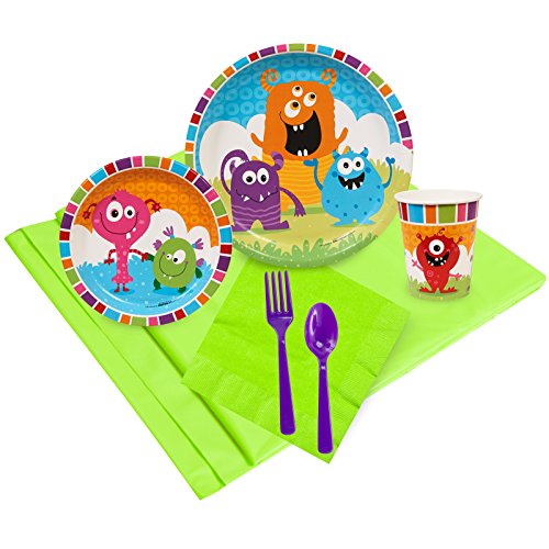 Monsters Childrens Birthday Party Supplies Tableware Party Pack (24