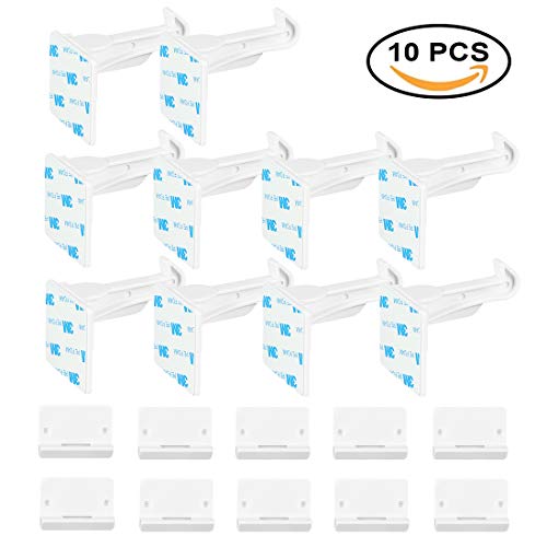 Child Safety Cabinet Locks latches Invisible No Tools or Drilling Needed for Drawers,Cupboard,Closets 3M Adhesive Babepai 10pcs Child Proof Cabinet Locks
