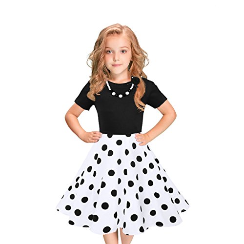 Girls dot dot smile black and white dress size 7