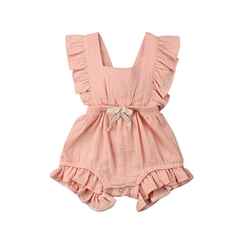 ITFABS Newborn Baby Girl Romper Bodysuits Cotton Flutter Sleeve OnePiece Romper Outfits Clothes