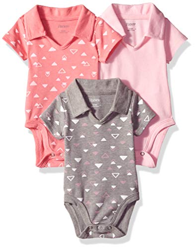Hanes Ultimate Baby Flexy 3 Pack Short Sleeve Polo Bodysuits
