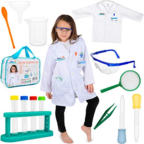 Born Toys 15 PEZZI Camice Per Bambini Strega Science Kit e Lab Occhiali completo per 