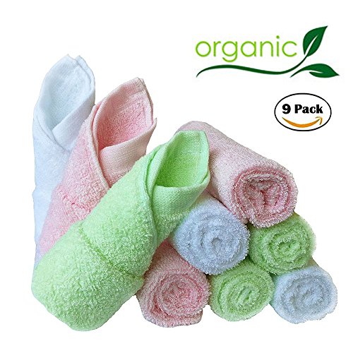 Baby Washcloths Natural Organic Bamboo Baby Face Towels Reusable and