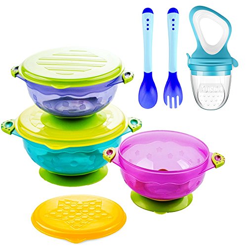 Suction Baby Bowls for Toddlers, Baby Feeding Bowls Set with Fresh Food