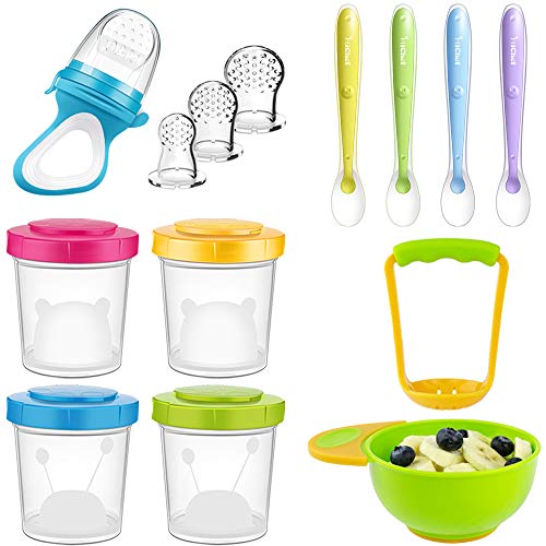 Baby Food Storage Containers Set of 4 (7 oz), SoftTip Silicone Baby