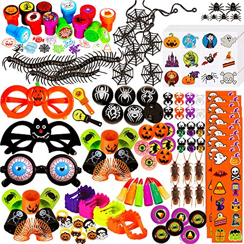 Halloween Prizes Halloween Miniatures Acoavo 122 PCS Halloween Toys for Kids Halloween Novelty Assortment Toys Party Favors for Trick or Treating Class Rewards 