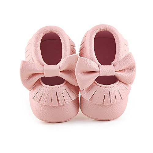Delebao Infant Toddler Baby Soft Sole Tassel Bowknot Moccasinss Crib