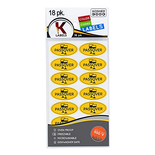 Passover Labels 18 Pack English Oven Proof, Freezable, Microwaveable